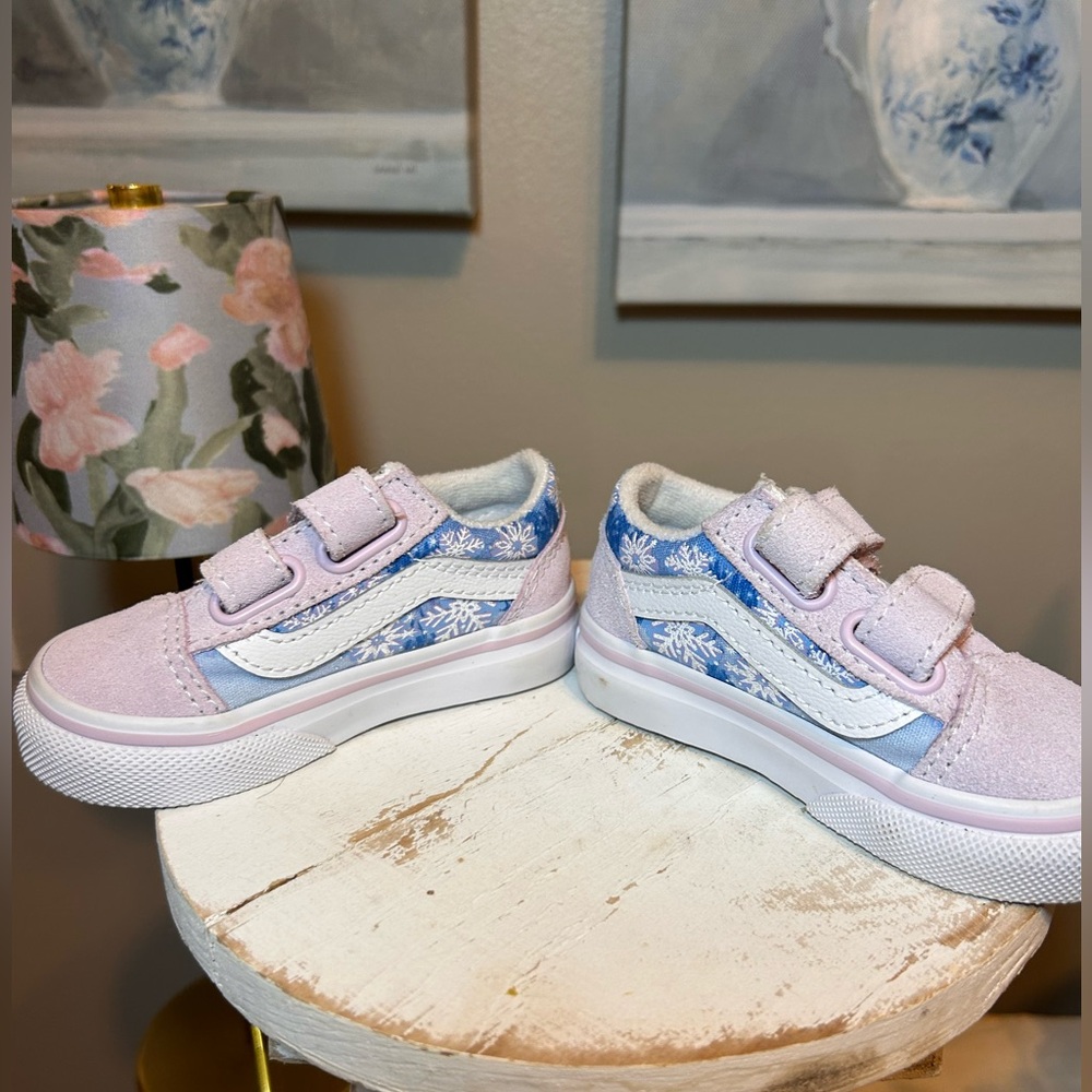 Vans Pink and Blue Baby Girls’ Sneakers with Velcro Closure- FROZEN